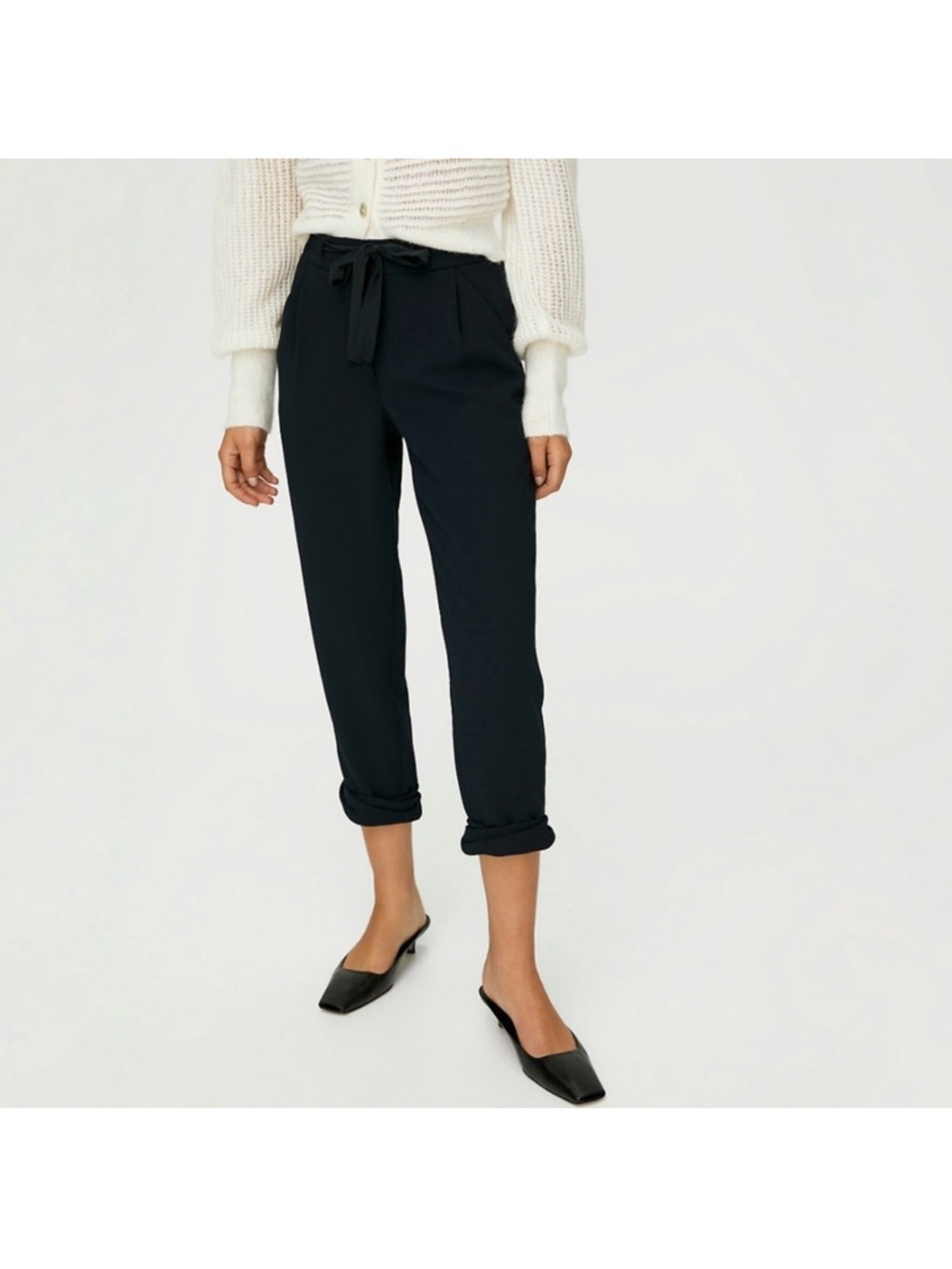 Aritzia Wilfred Allant Japanese Crepe Tailored Cuffed Trouser Pants - Picture 7 of 9